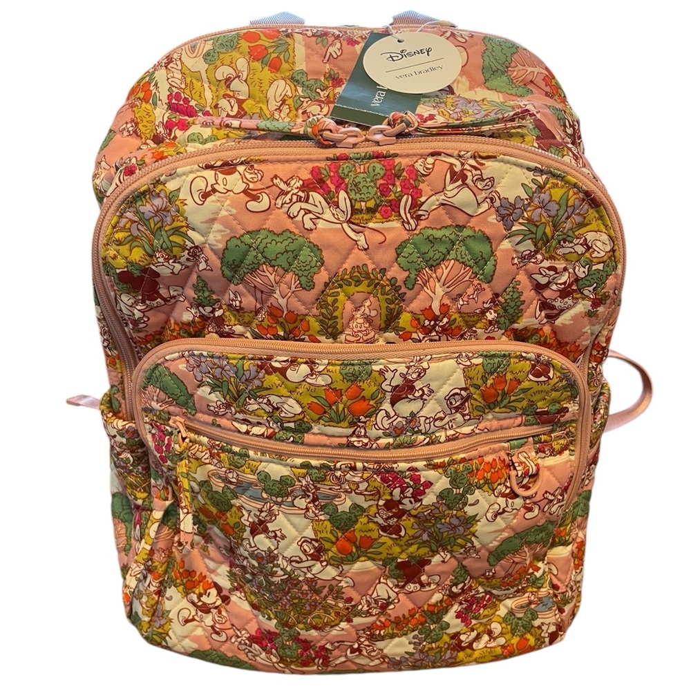 Exclusive Disney Vera Bradley Bancroft Backpack Mickey's Promenade Cotton NWT
